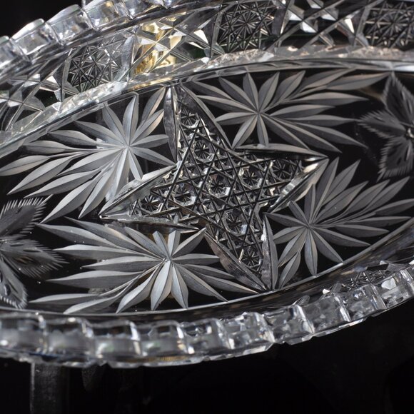 Antique American Brilliant Period Clark Co. Crystal Celery Dish | 19th Century - Picture 2 of 9